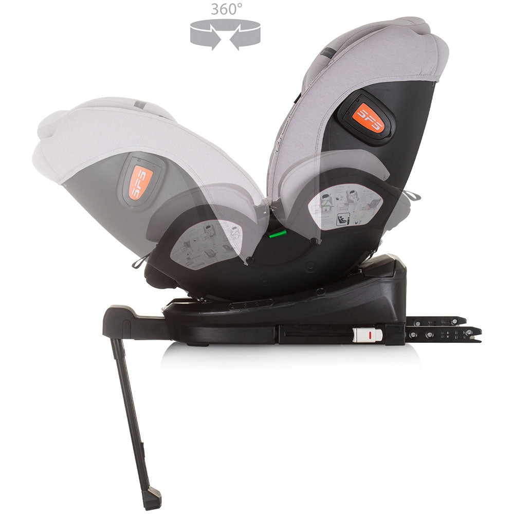 Scaun auto Chipolino Tourino I-Size 40-150 cm ash grey cu sistem Isofix