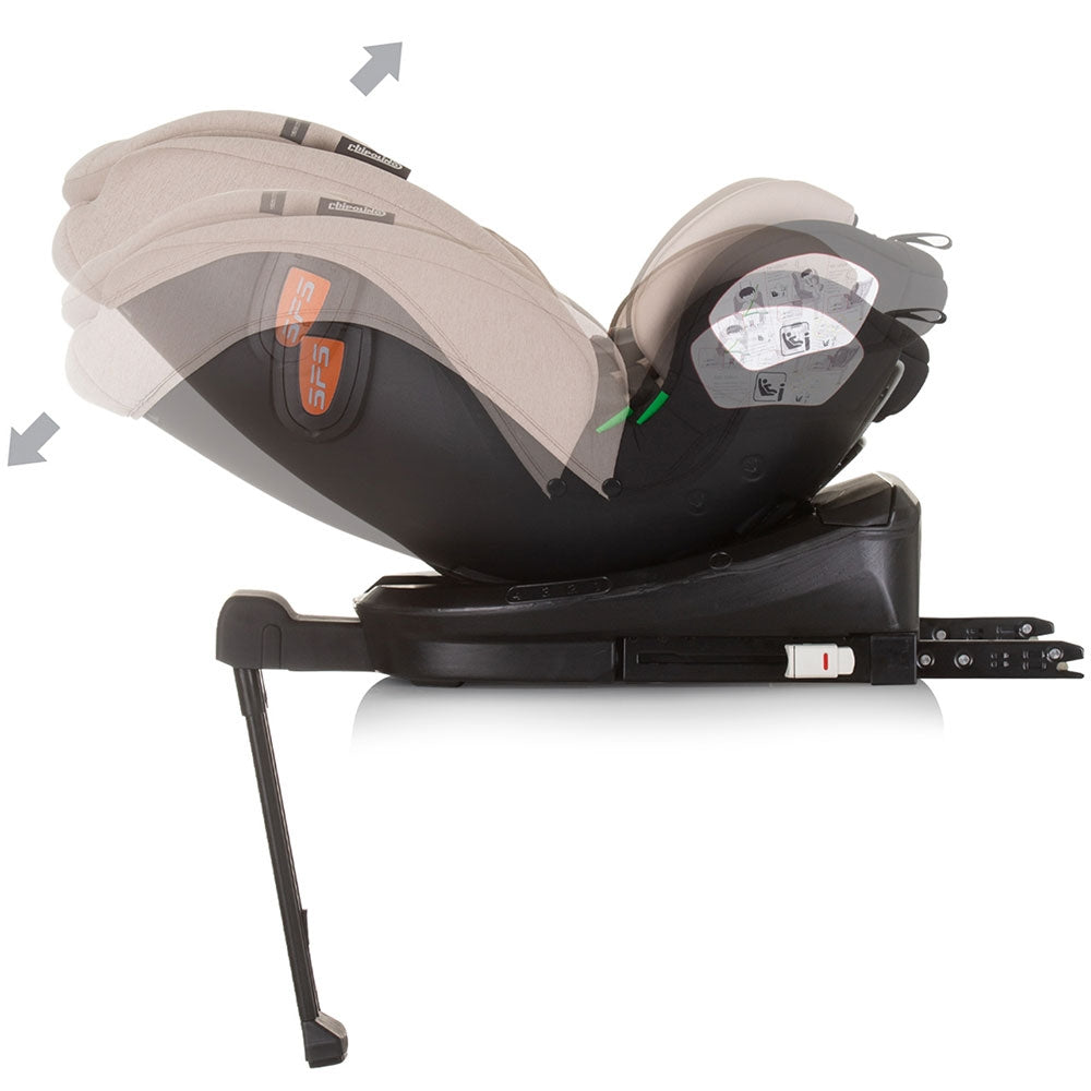 Scaun auto Chipolino Tourino I-Size 40-150 cm macadamia cu sistem Isofix
