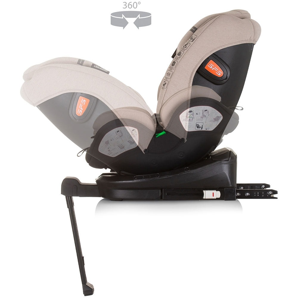 Scaun auto Chipolino Tourino I-Size 40-150 cm macadamia cu sistem Isofix
