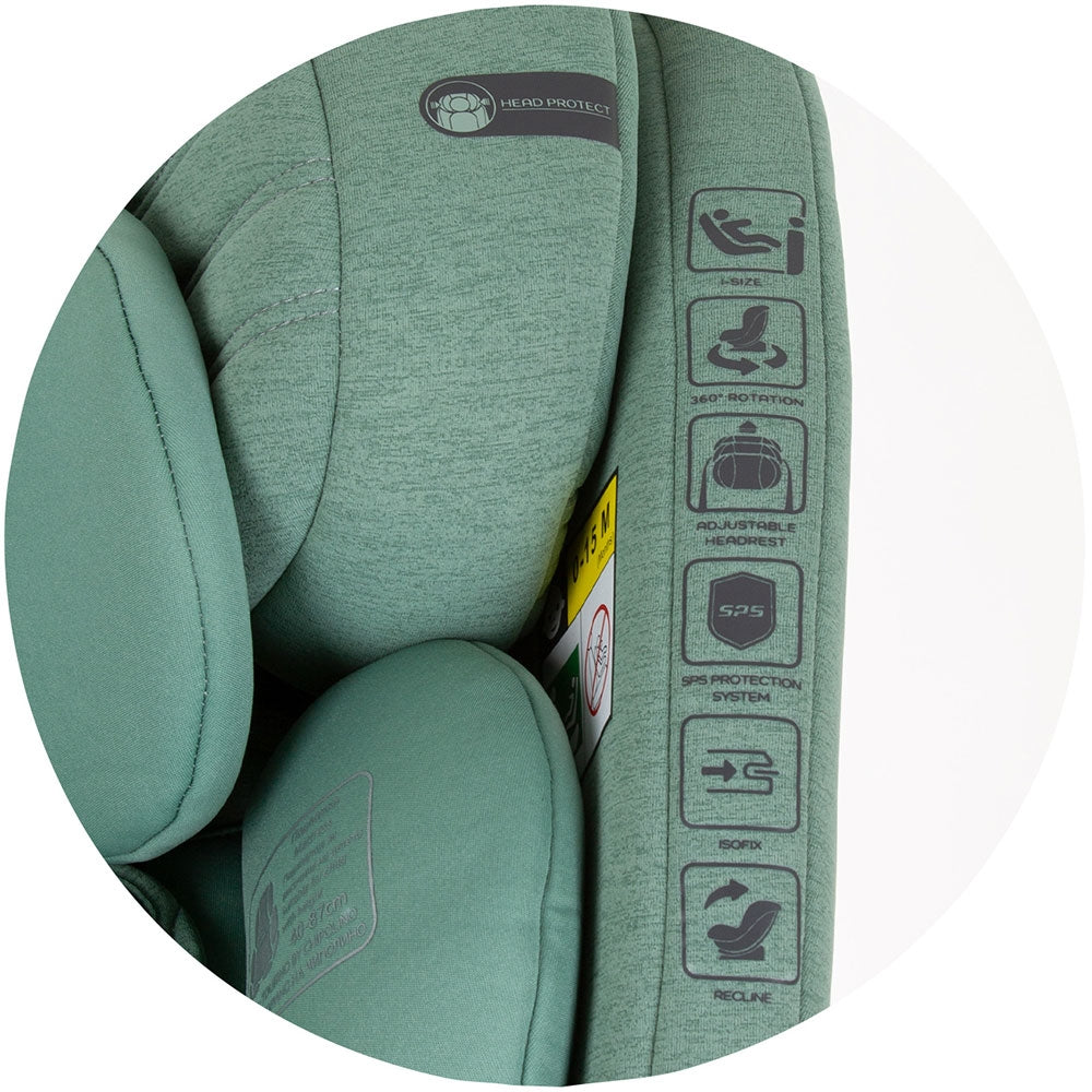 Scaun auto Chipolino Tourino I-Size 40-150 cm pastel green cu sistem Isofix