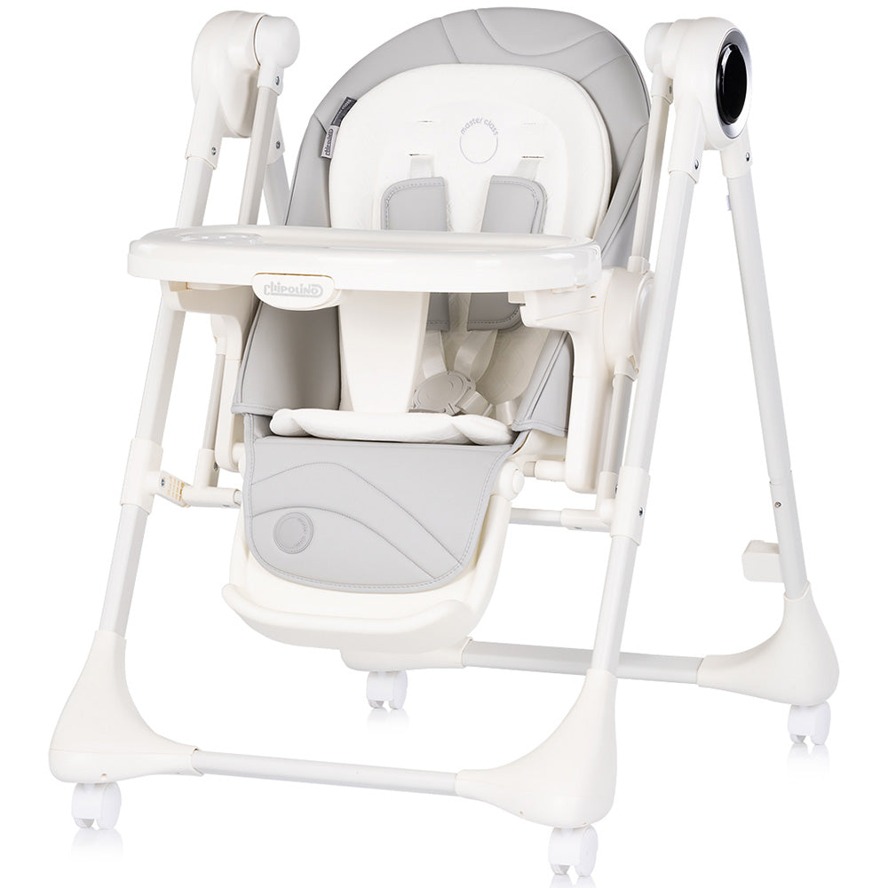 Scaun de masa si leagan electric Chipolino Master Class 2 in 1 cashmere