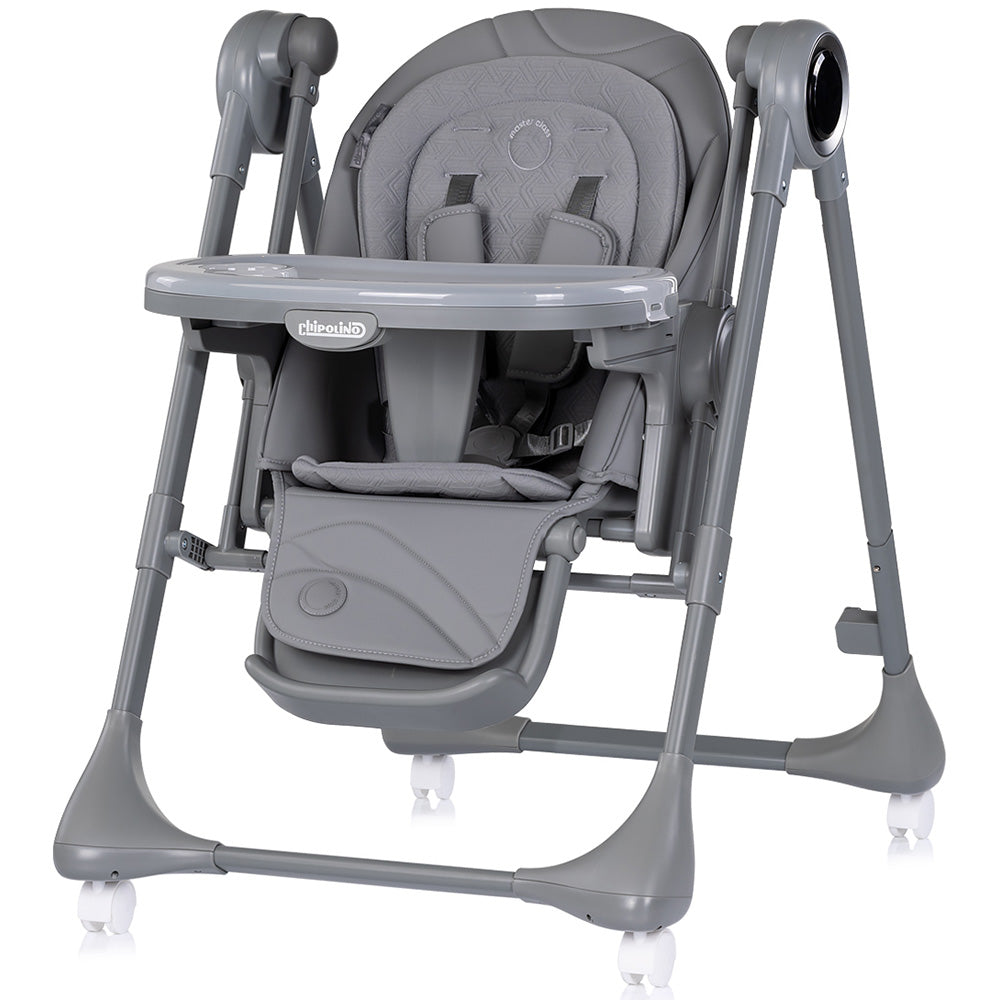 Scaun de masa si leagan electric Chipolino Master Class 2 in 1 charcoal