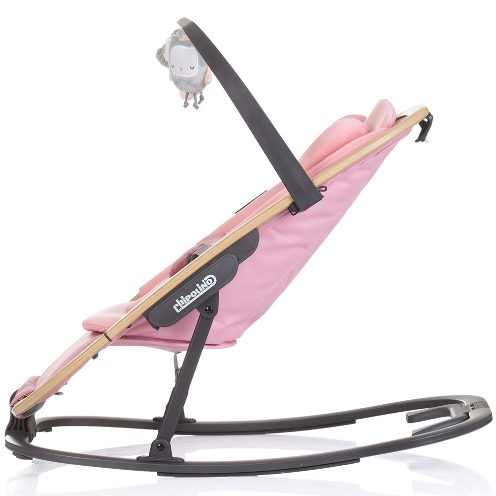 Scaunel balansoar Chipolino Senso pink marshmallow wood