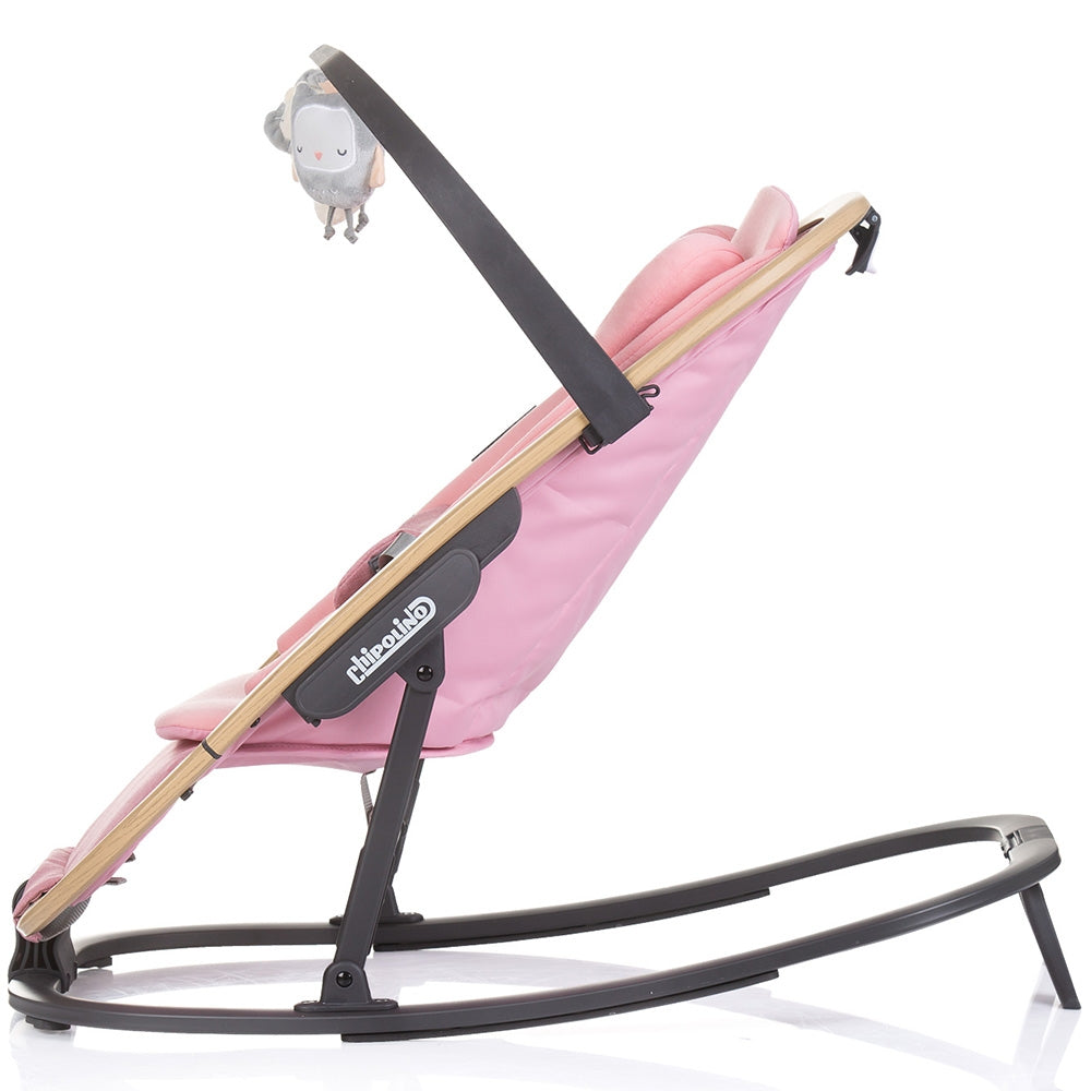 Scaunel balansoar Chipolino Senso pink marshmallow wood