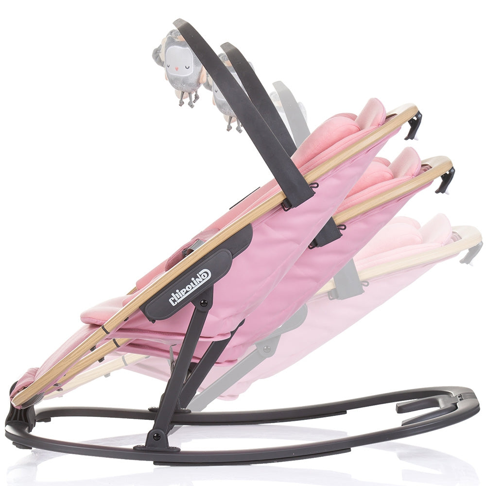 Scaunel balansoar Chipolino Senso pink marshmallow wood