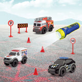 Set Dickie Toys Micro SOS Playset cu 3 masinute si 7 accesorii