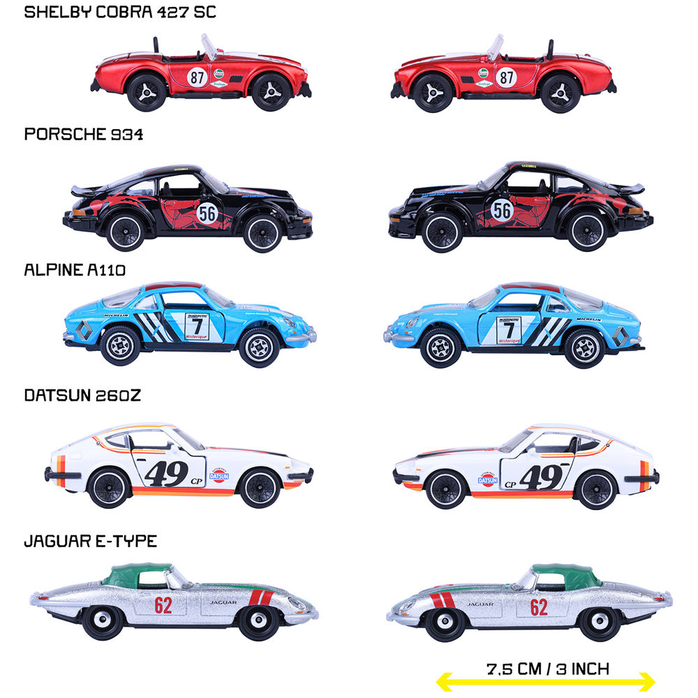 Set Majorette Vintage Racing cu 5 masinute