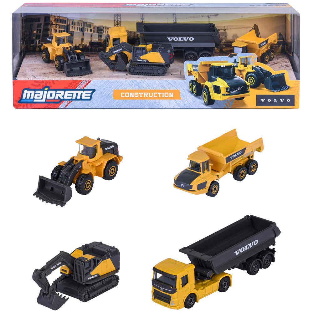 Set Majorette Volvo Construction cu 4 vehicule