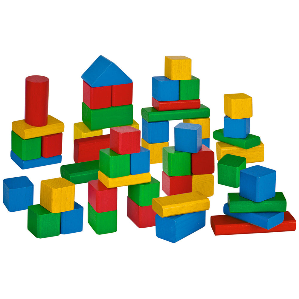 Set constructie Eichhorn Colored Wooden Blocks 50 piese