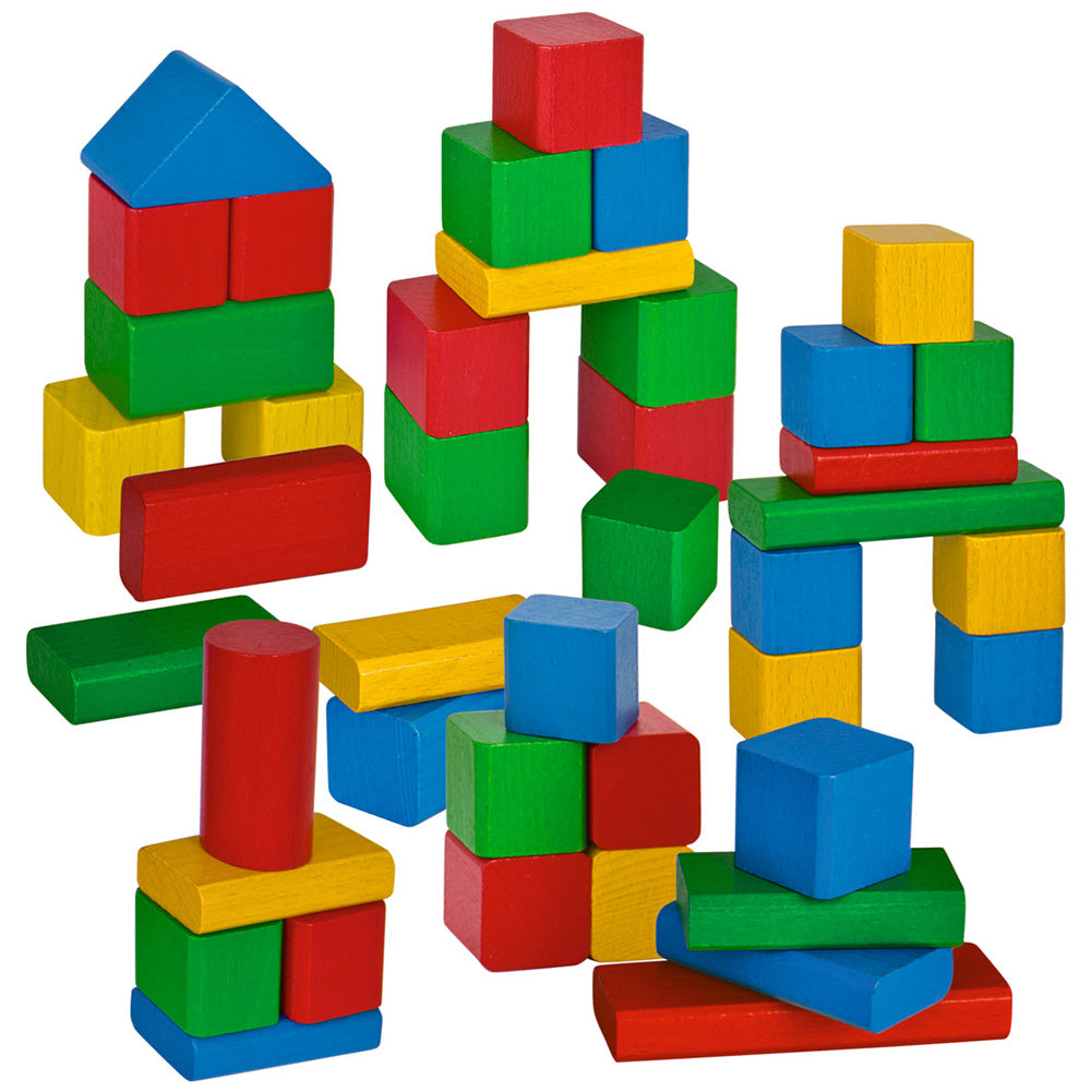 Set constructie Eichhorn Colored Wooden Blocks 50 piese