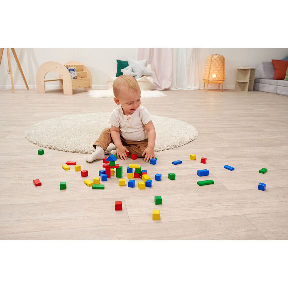 Set constructie Eichhorn Colored Wooden Blocks 50 piese