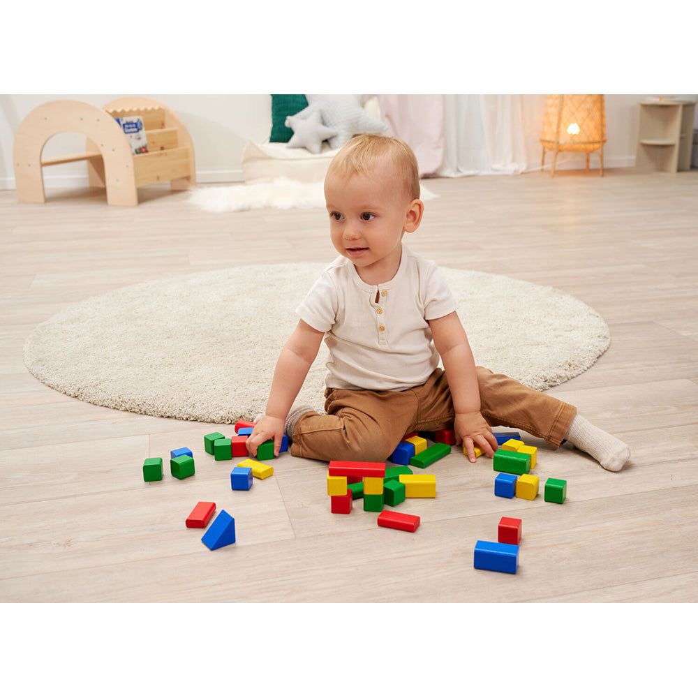 Set constructie Eichhorn Colored Wooden Blocks 50 piese