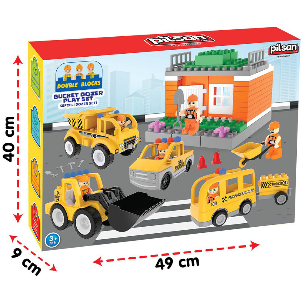 Set constructie Pilsan Double Blocks Bucket Dozer 57 piese
