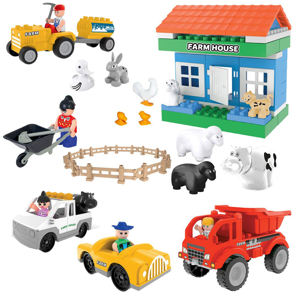 Set constructie Pilsan Double Blocks Farm House 59 piese