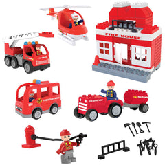 Set constructie Pilsan Double Blocks Fire Station 76 piese