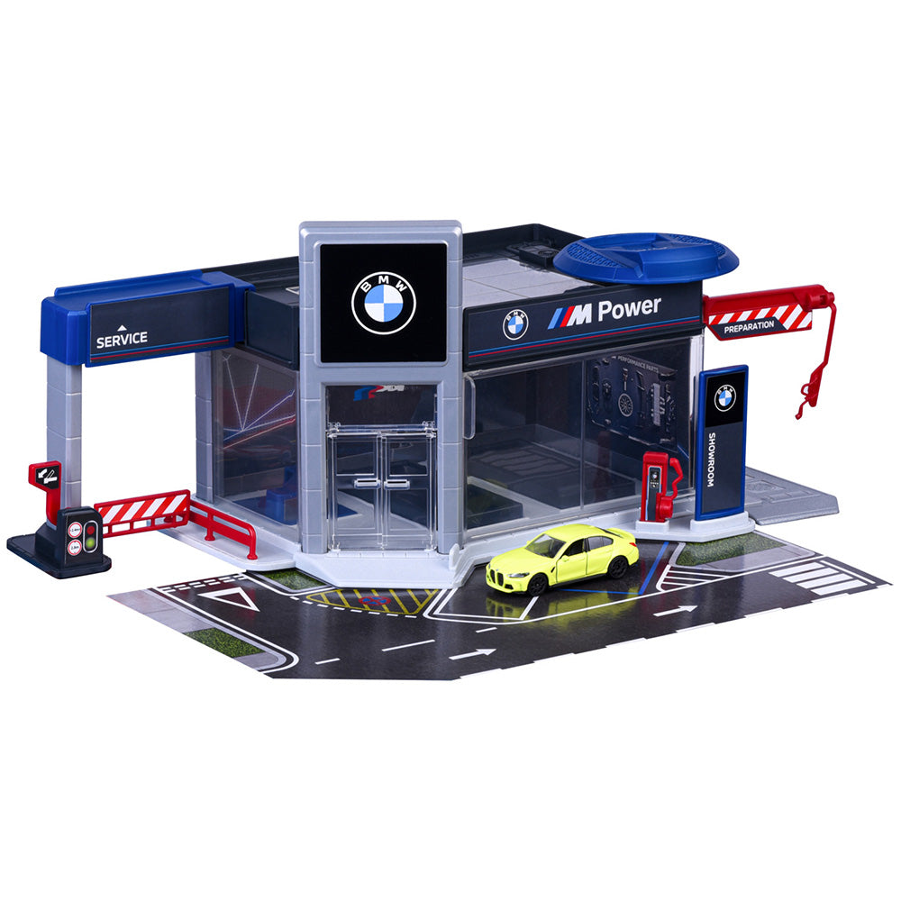 Set de joaca Majorette BMW Showroom cu o masinuta