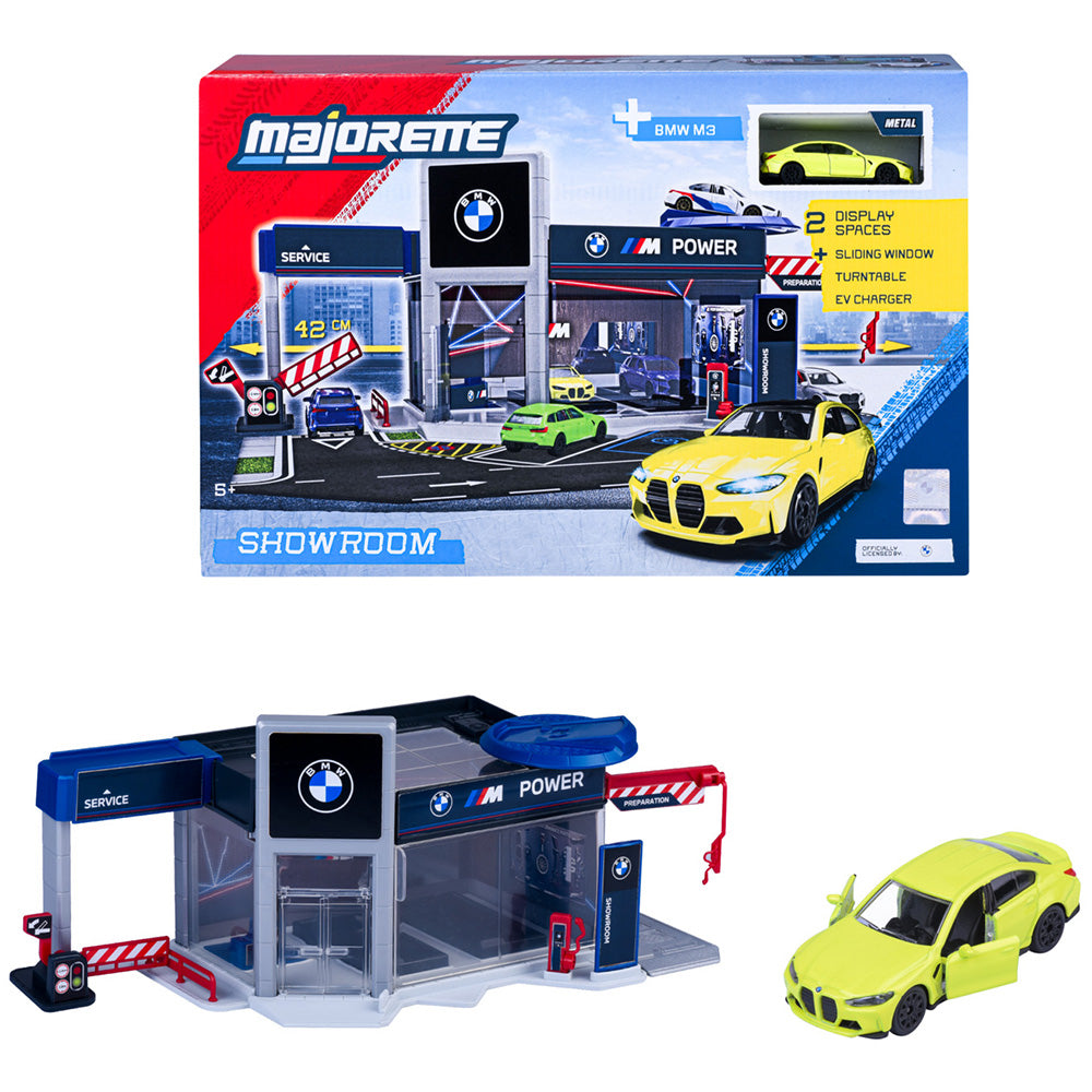 Set de joaca Majorette BMW Showroom cu o masinuta