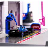 Set de joaca Majorette Motorsport Alpine Pit Stop cu o masinuta