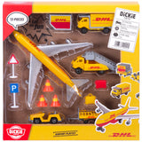 Set de joaca aeroport Dickie Toys DHL Airport Playset cu 13 piese
