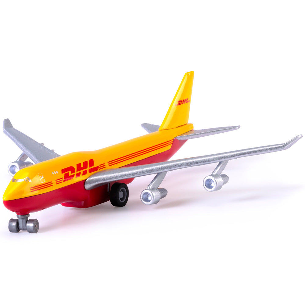 Set de joaca aeroport Dickie Toys DHL Airport Playset cu 13 piese