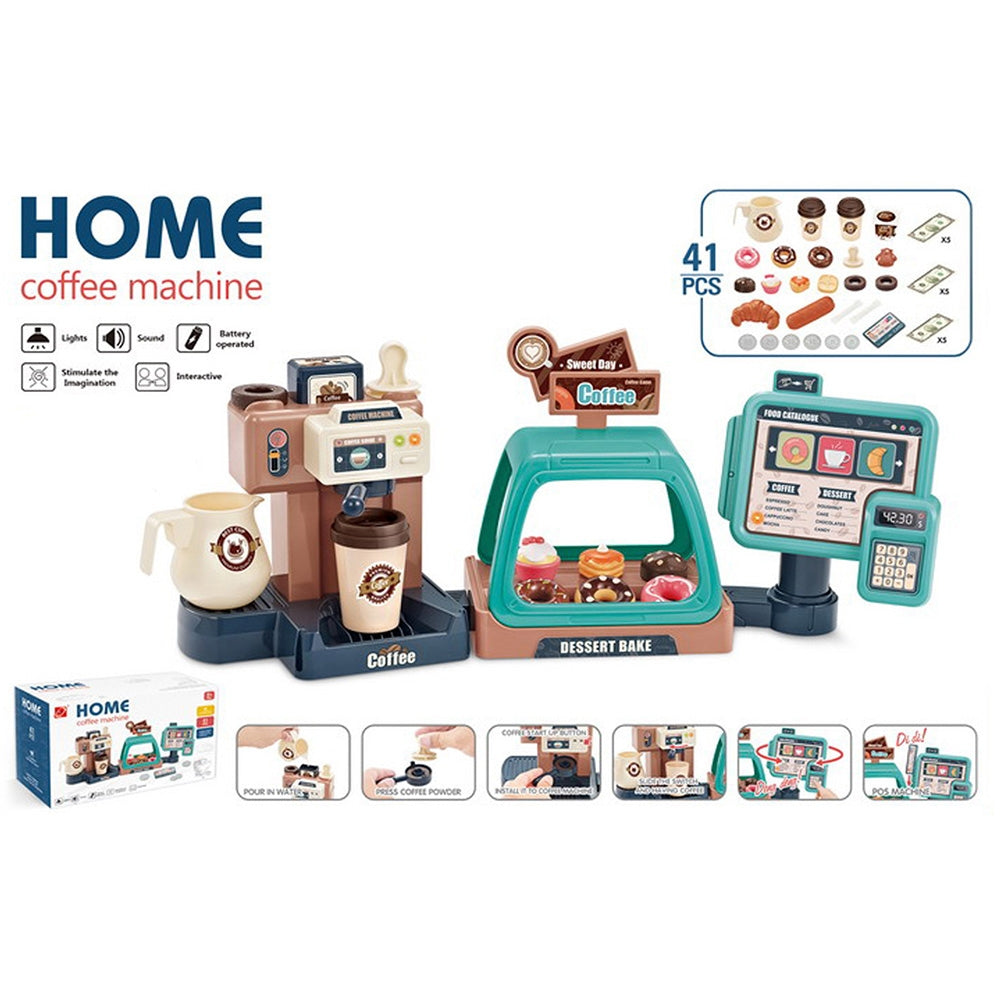Set jucarie Chipolino Coffee Machine cu lumini, sunete si 41 accesorii