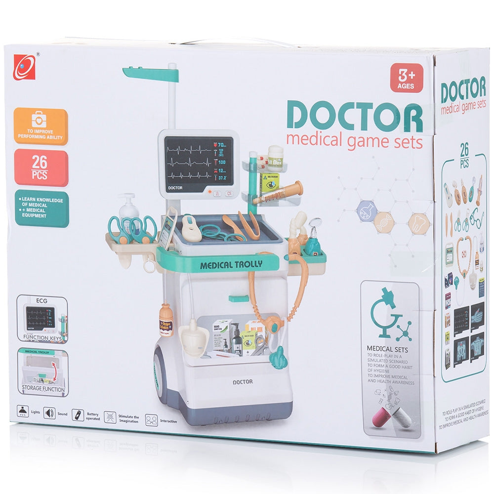Set jucarie Chipolino Doctor cu lumini, sunete si 26 accesorii