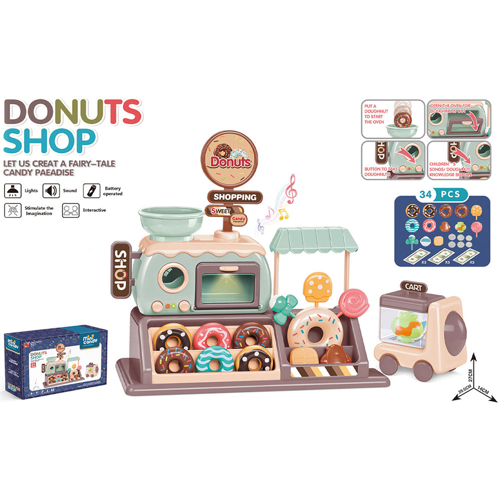 Set jucarie Chipolino Donut Shop cu lumini, sunete si 34 accesorii