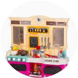 Set jucarie Chipolino Kitchen 83 cm cu sistem de curgere apa, lumini, sunete si 85 accesorii