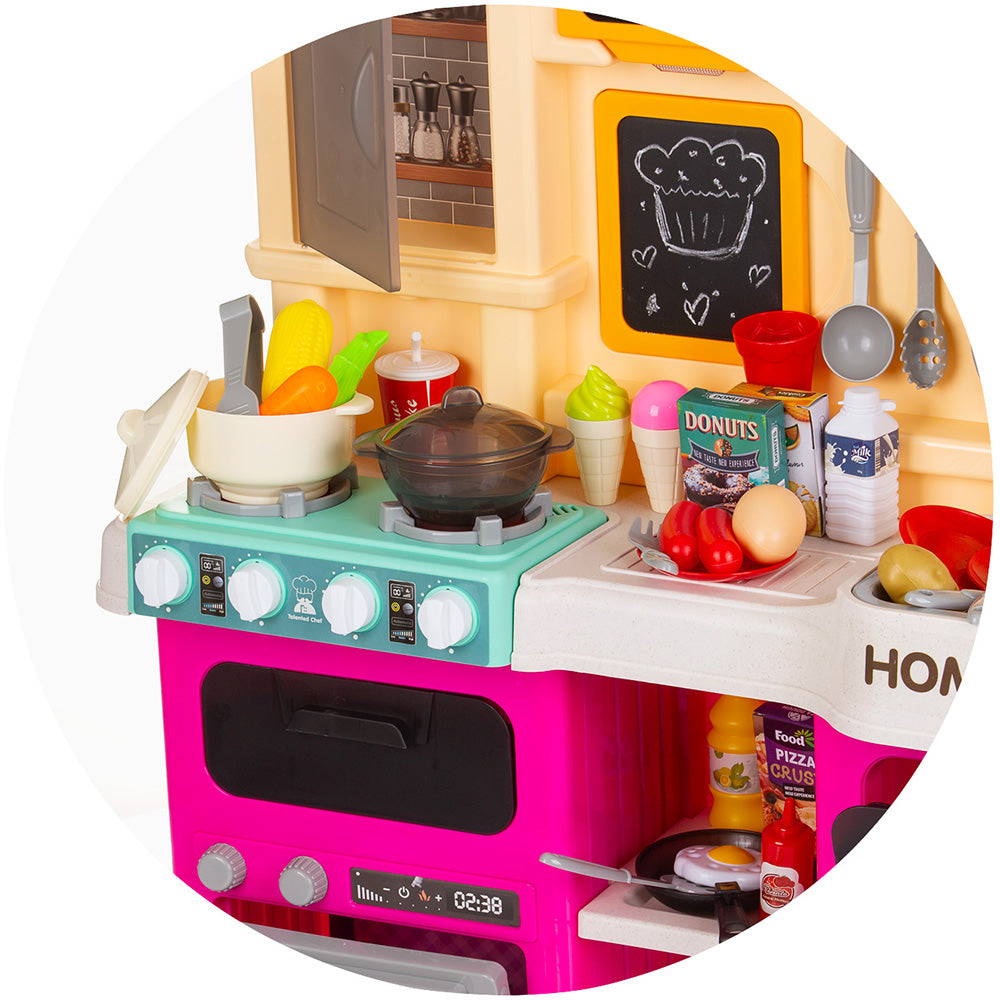 Set jucarie Chipolino Kitchen 83 cm cu sistem de curgere apa, lumini, sunete si 85 accesorii