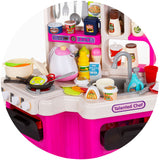Set jucarie Chipolino Kitchen 93 cm cu sistem de curgere apa, lumini, sunete si 113 accesorii