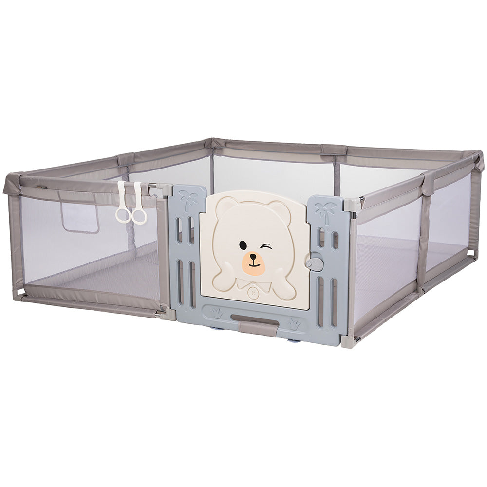 Tarc de joaca Chipolino Amico 200x180 cm cu usa beige