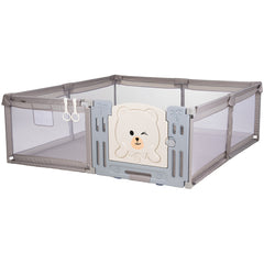 Tarc de joaca Chipolino Amico 200x180 cm cu usa beige