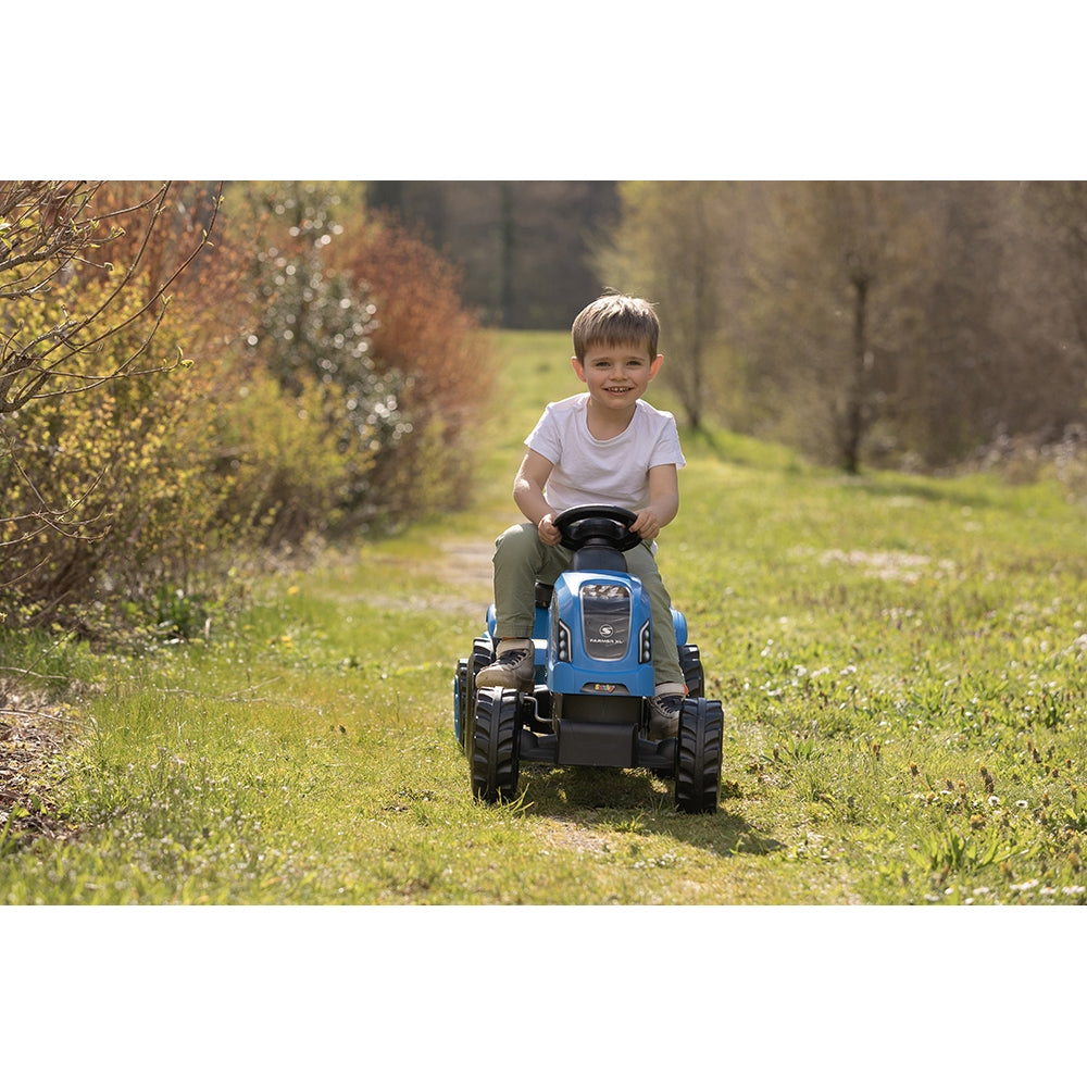 Tractor cu pedale si remorca Smoby Farmer XL albastru