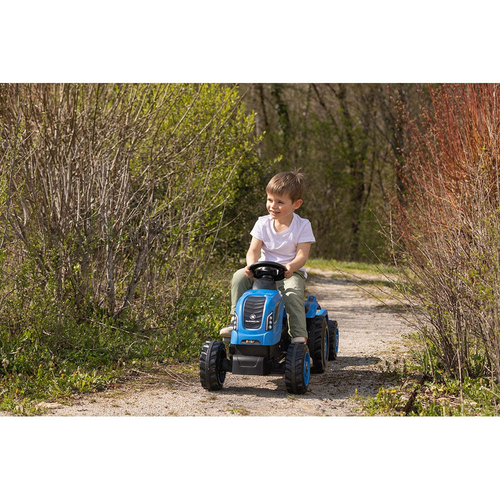 Tractor cu pedale si remorca Smoby Farmer XL albastru