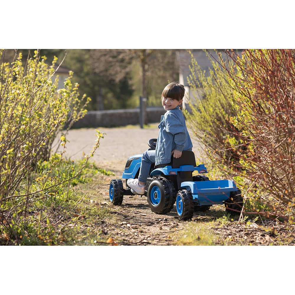 Tractor cu pedale si remorca Smoby Farmer XL albastru
