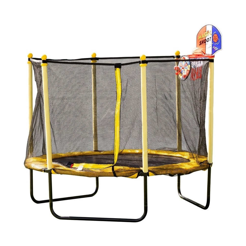 Trambulina Chipolino Sporty 140 cm cu cos baschet yellow - gogobaby.ro
