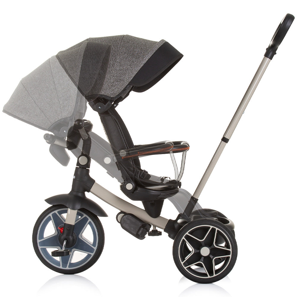 Tricicleta cu copertina si sezut reversibil Chipolino Derby granite - gogobaby.ro