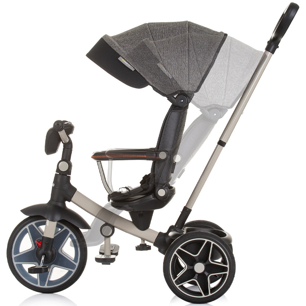 Tricicleta cu copertina si sezut reversibil Chipolino Derby granite - gogobaby.ro