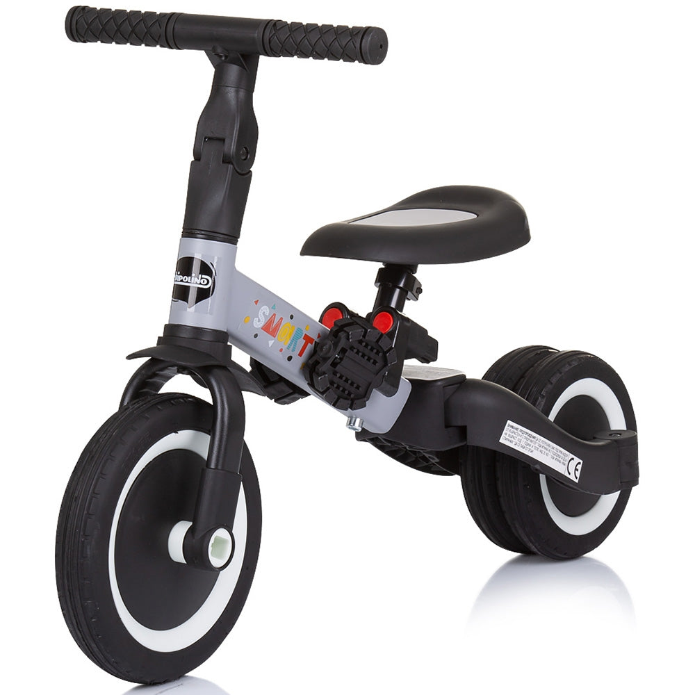 Tricicleta si bicicleta Chipolino Smarty 2 in 1 grey - gogobaby.ro
