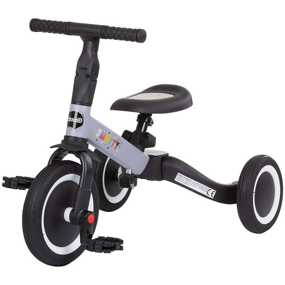 Tricicleta si bicicleta Chipolino Smarty 2 in 1 grey - gogobaby.ro