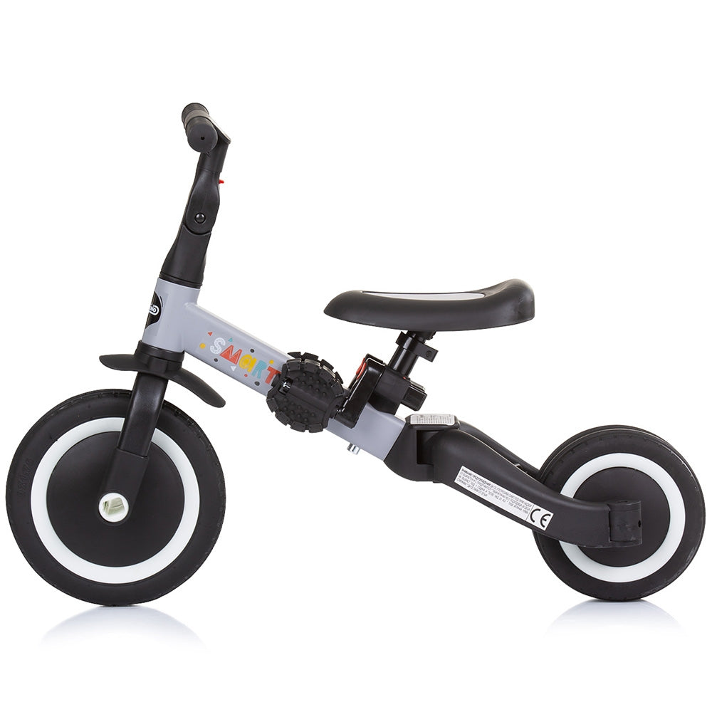 Tricicleta si bicicleta Chipolino Smarty 2 in 1 grey - gogobaby.ro