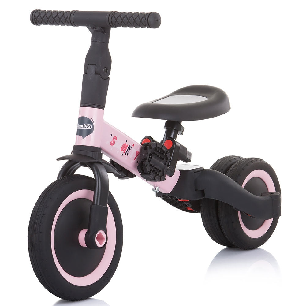 Tricicleta si bicicleta Chipolino Smarty 2 in 1 light pink - gogobaby.ro