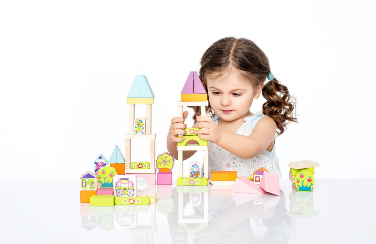 Jucarie Din Lemn, Cubika - Kit De Constructie Pentru Fetite - gogobaby.ro