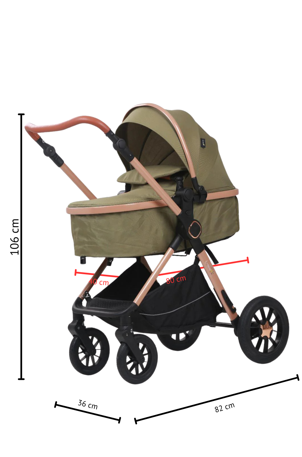 Carucior L-Sun Marina 3 in 1 VERDE
