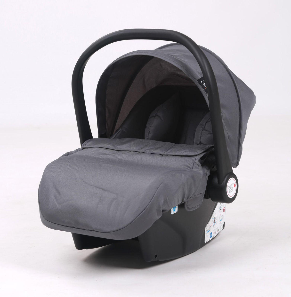 Carucior 3 in 1, L-Sun, Marina, Transformabil, Maner reversibil,  Cadrul aluminiu, Cu landou si salteluta moale, Include saculet de picioare, Geanta pentru parinti, Sustine 22 kg, Gri - gogobaby.ro