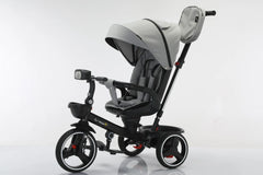 Tricicleta multifunctionala, L-Sun Spring, Ansamblu muzica si lumini led, Gentuta mamici, Coș jucarii fata/spate, GRI
