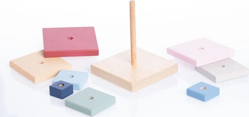 Jucarie din lemn, Cubika, Piramida Culorilor - Pastel