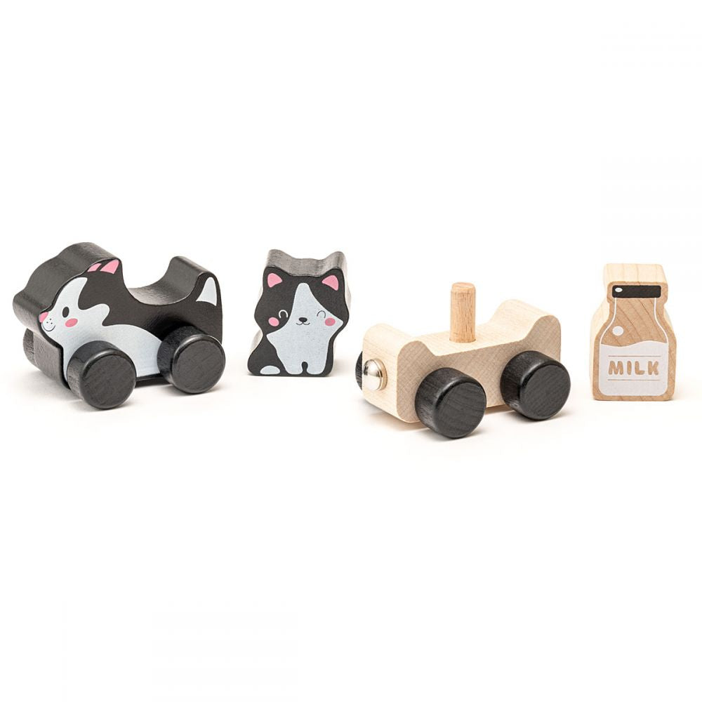 Jucarie din lemn Cubika, Kitties Family - gogobaby.ro