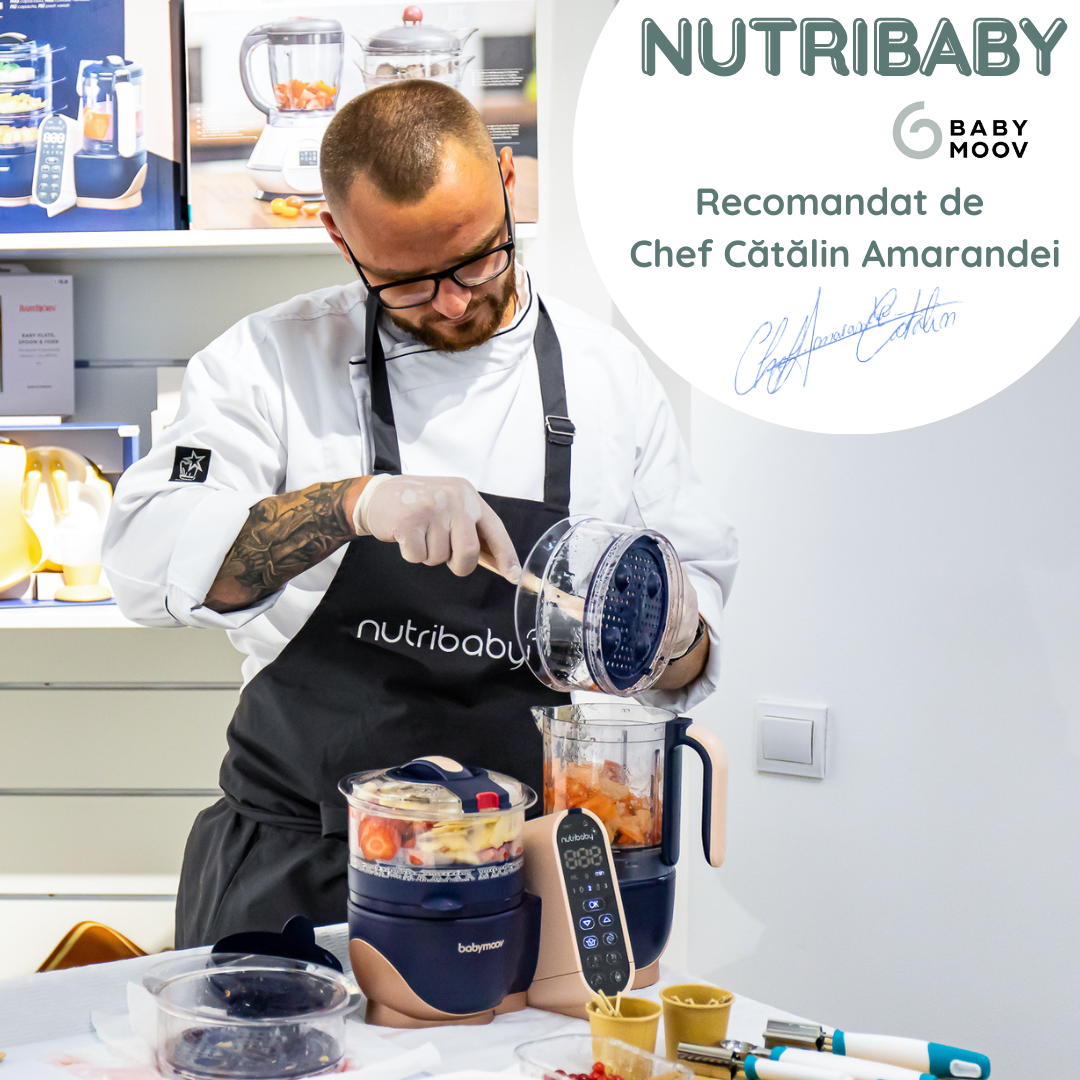 Babymoov - Robot multifunctional 5 in 1 Nutribaby (+) Industrial Grey - gogobaby.ro