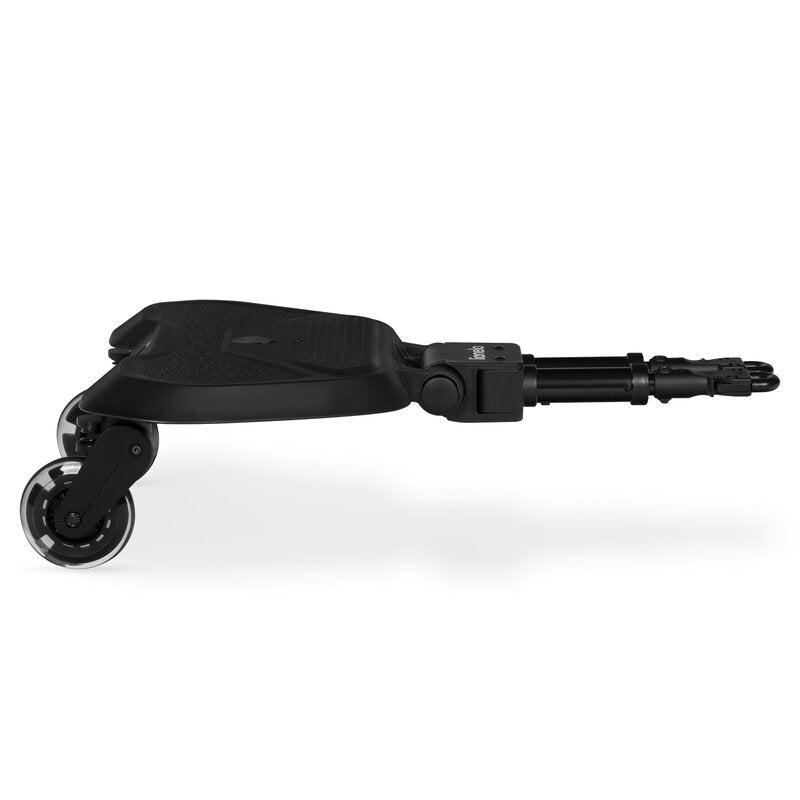 Adaptor universal carucior pentru al doilea copil, Lionelo, Buggy Board, 2 in 1, 3 pozitii reglare sezut pe inaltime, Platforma antiderapanta, Roti cu lumini colorate, Sustine 25 kg, Negru